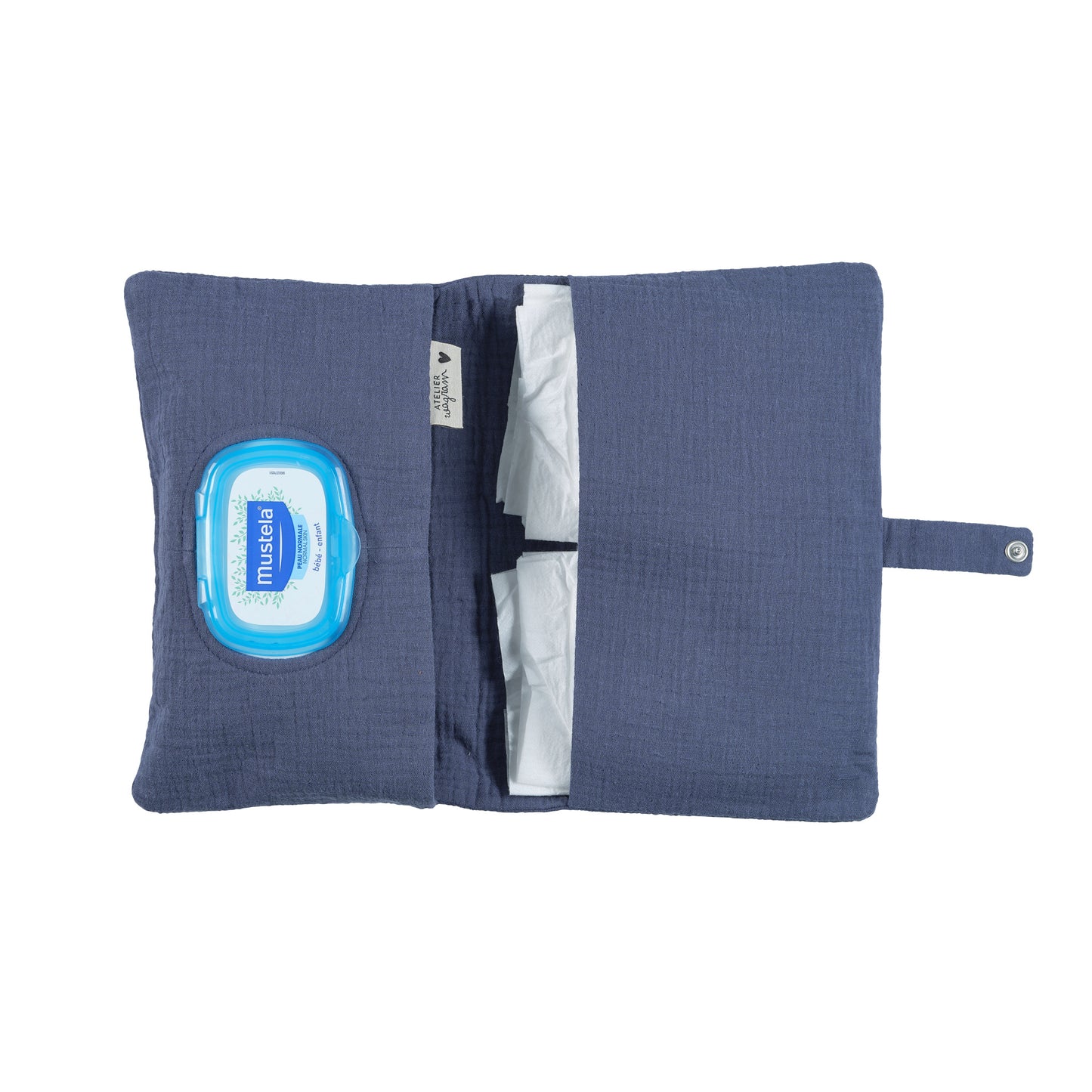 פאוץ החתלה בפשתן קרמל